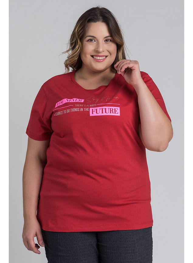 2768 t shirt feminina plus size estampada you never say never serena