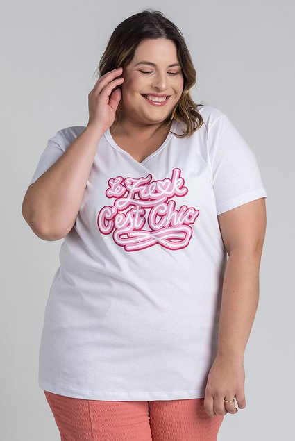 2766 t shirt feminina plus size malha algodao estampada le freak c est chic serena 3