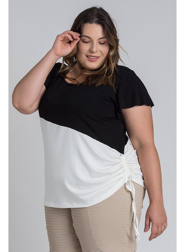 2770 2814 blusa feminina plus size visco bicolor detalhe lateral serena 6