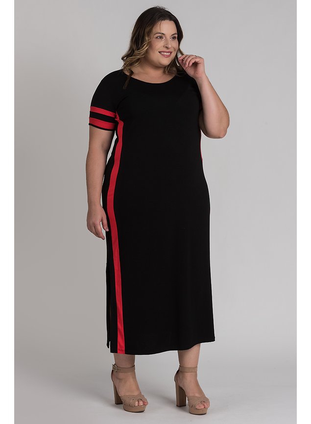 2793 vestido feminino plus size visco faixas cor contrastante serena 7