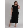 2793 Vestido Feminino Plus Size  Visco Faixas Cor Contrastante   Serena