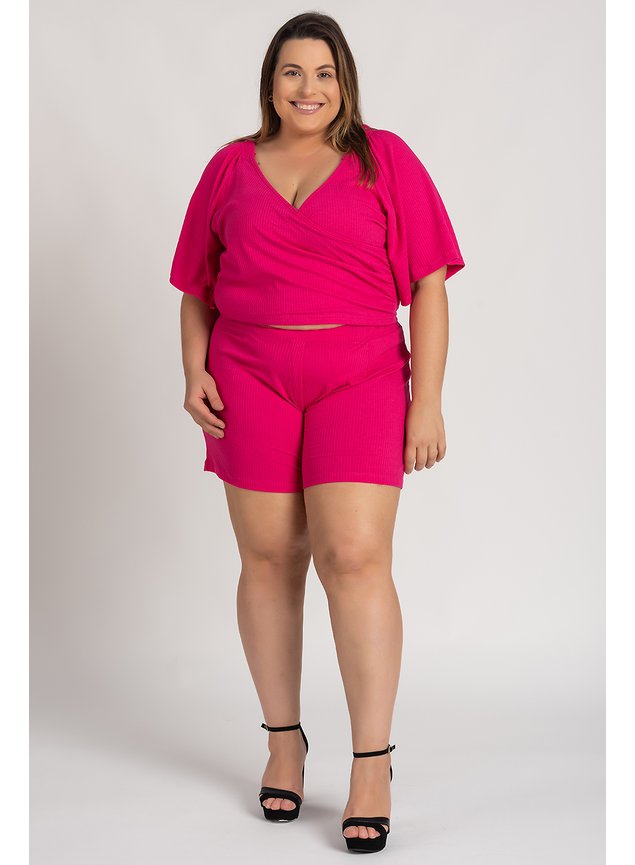 2772 conjunto feminino plus size croped bermuda canelado serena 5