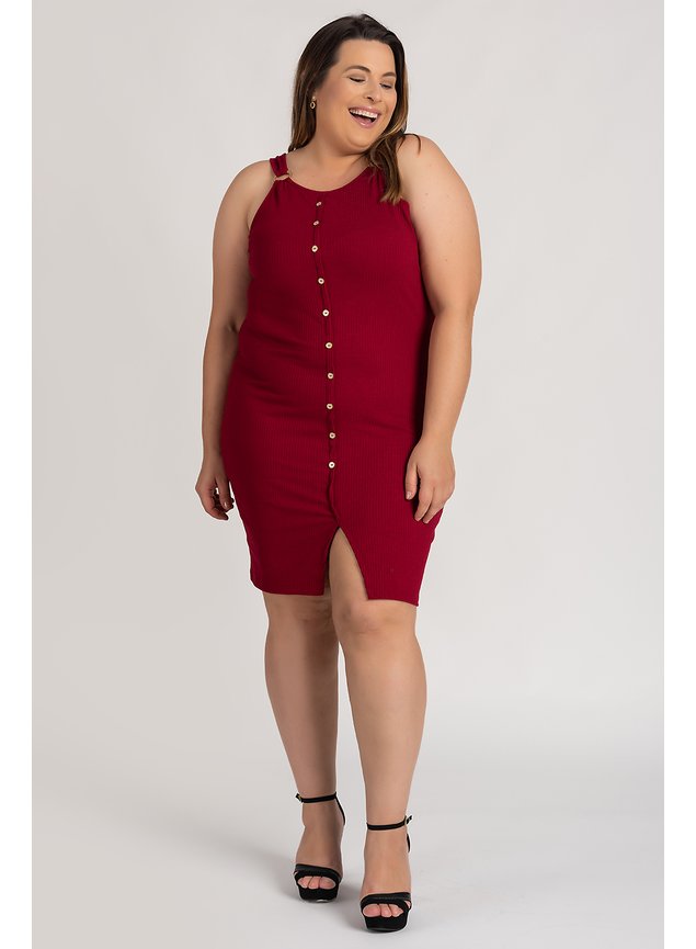 2771 2817 vestido feminino plus size canelado aplique botoes fivela alcas serena 5