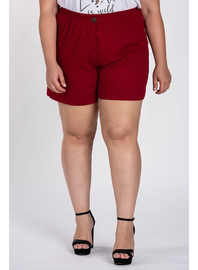 2795 bermuda feminina plus size ribana canelada botao fake serena