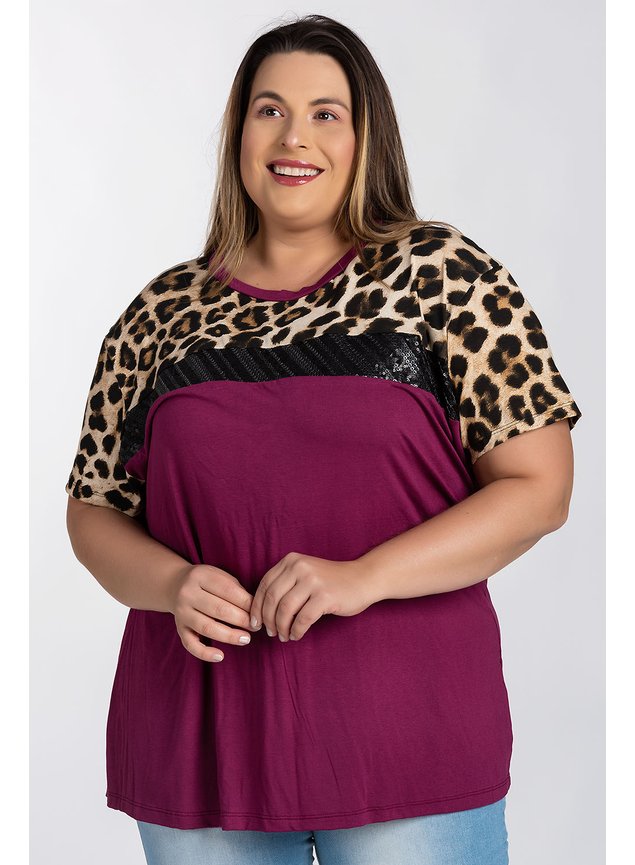 2787 blusa feminina plus size visco detalhe paete animal print serena 7