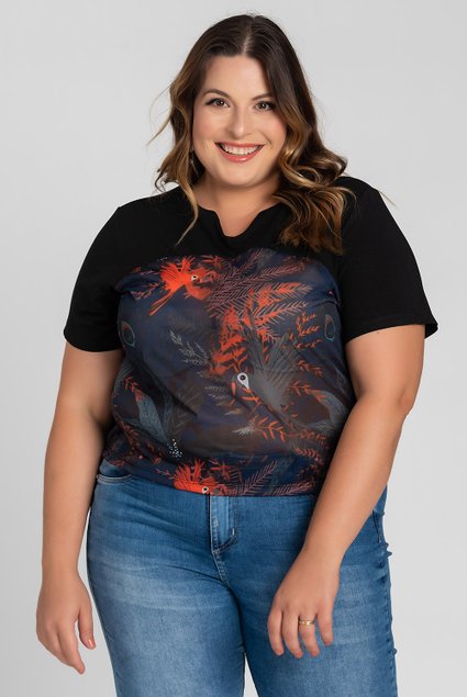 2800 blusa feminina plus size visco detalhe gola sublimada frente animal serena 7