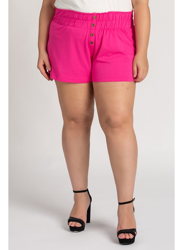 2778 bermuda feminina plus size moletinho cos alto aplique botoes serena 5