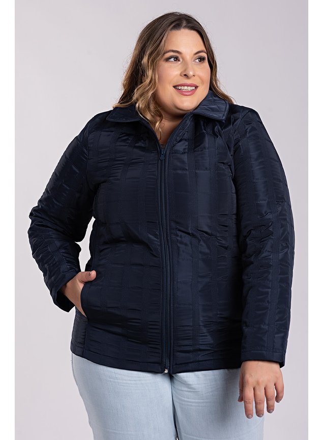 2843 jaqueta feminina plus size matelasse dublado fechamento ziper serena 10