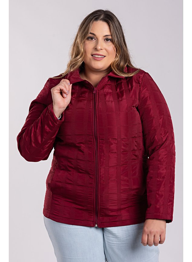 2843 jaqueta feminina plus size matelasse dublado fechamento ziper serena 14