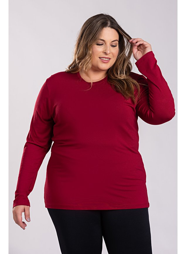 2886 2887 blusa feminina manga longa plus size visco confort basica serena 16