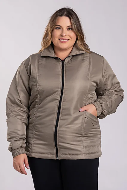 2532 2881 jaqueta feminina plus size microfibra forrada fechamento ziper serena
