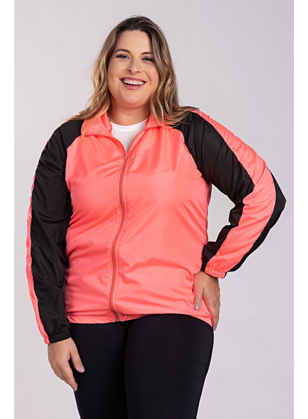 2910 jaqueta feminina corta vento plus size manga raglan recortes cores contrastantes serena 13