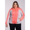 2706 jaqueta feminina plus size corta vento capuz fechamento ziper bicolor serena