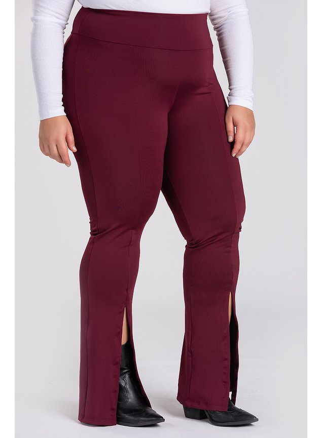2863 calca feminina plus size montaria flare abertura frente cos alto largo serena 2