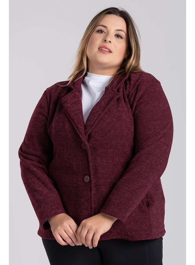 2841 blazer feminino plus size em boucle fechamento botoes bolsos frente serena 8