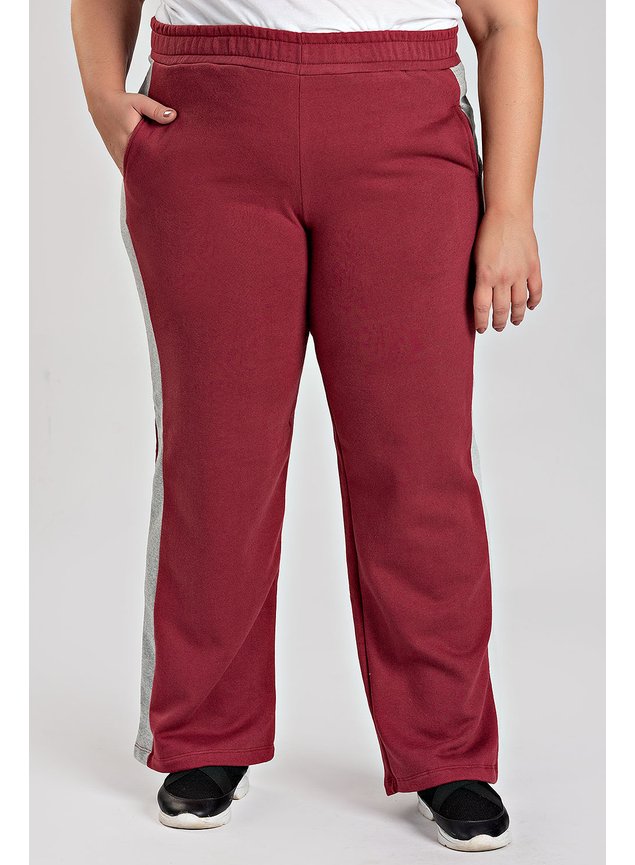 2867 calca feminina plus size wed leg moletom faixa lateral cos com elastico bolsos funcionais serena 7