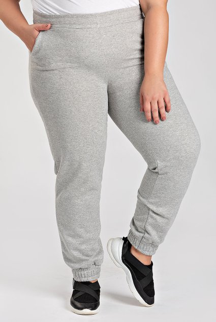 2859 2875 calca feminina jogger plus size em moletom peluciada bolsos laterais serena