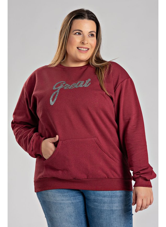 2855 2921 casaco feminino plus size moletom peluciado bolso canguru aplique frente serena 5