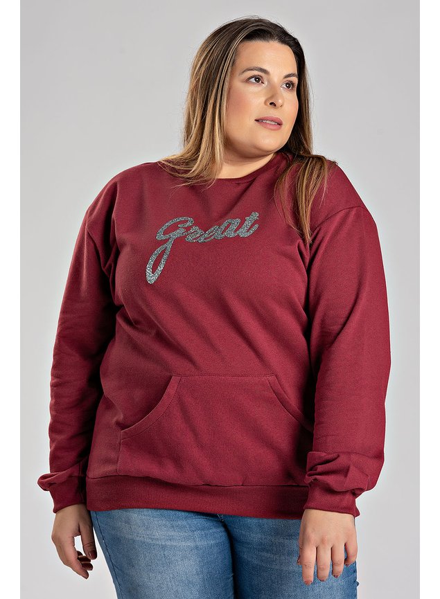 2855 2921 casaco feminino plus size moletom peluciado bolso canguru aplique frente serena 6