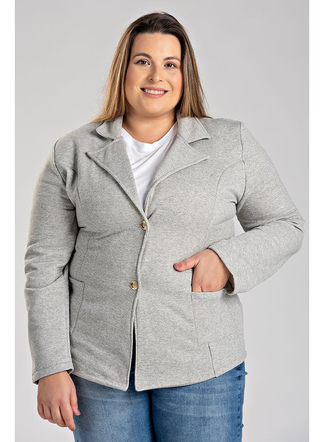 2857 2922 blazer feminino plus size em moletom peluciado fechamento com botoes serena 11