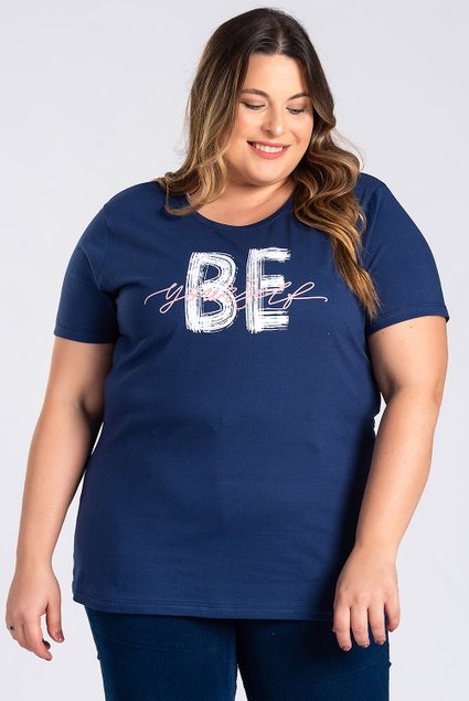 2988 t shirt feminina plus size algodao c estampa be yourself 8
