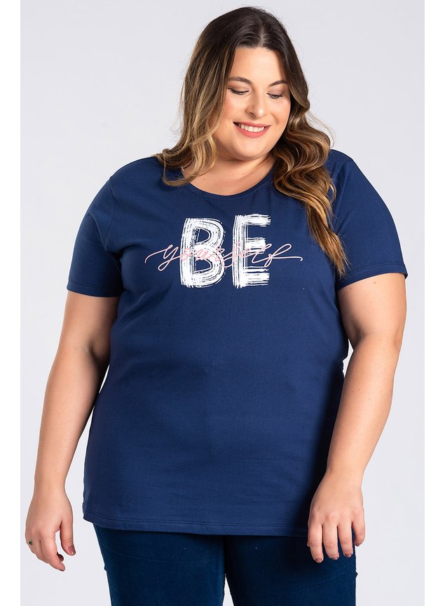 2988 t shirt feminina plus size algodao c estampa be yourself 8
