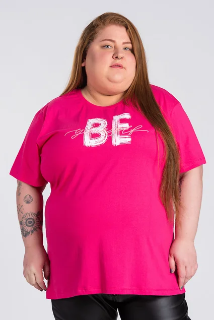 2984 t shirt feminina plus size algodao c estampa be yourself serena 10