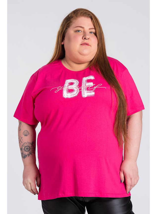 2984 t shirt feminina plus size algodao c estampa be yourself serena 10