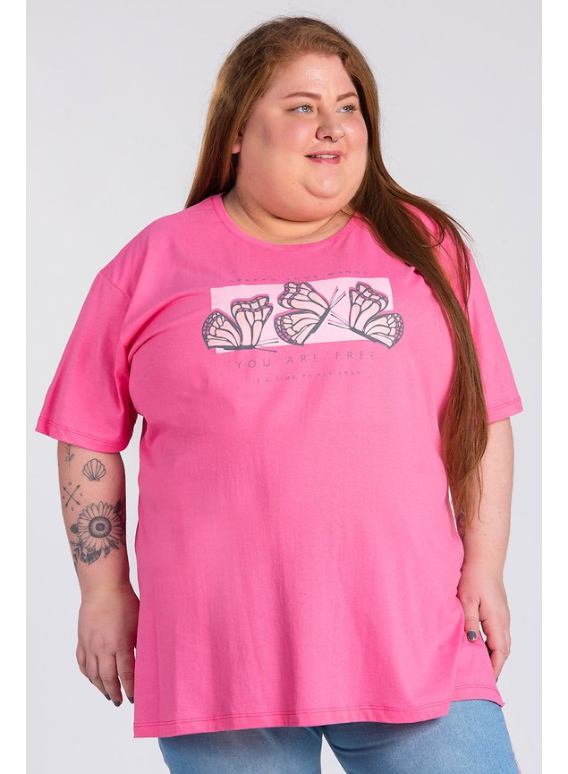 2992 t shirt feminina plus size malha algodao estampada spread your wings you are free 15