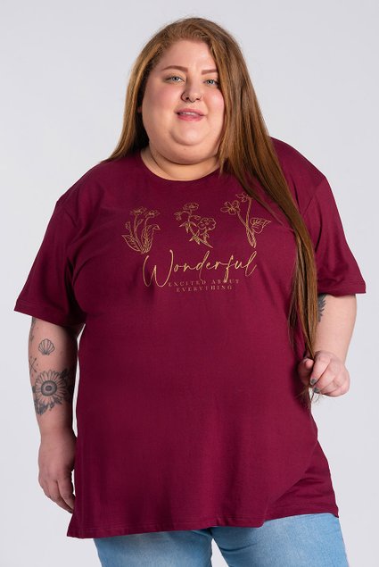 2991 t shirt feminina plus size malha algodao estampada wonderful excited about everything