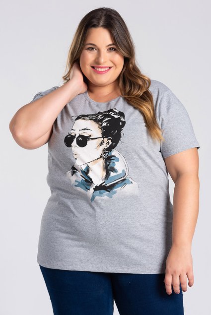 2993 t shirt feminina plus size malha algodao estampada 12