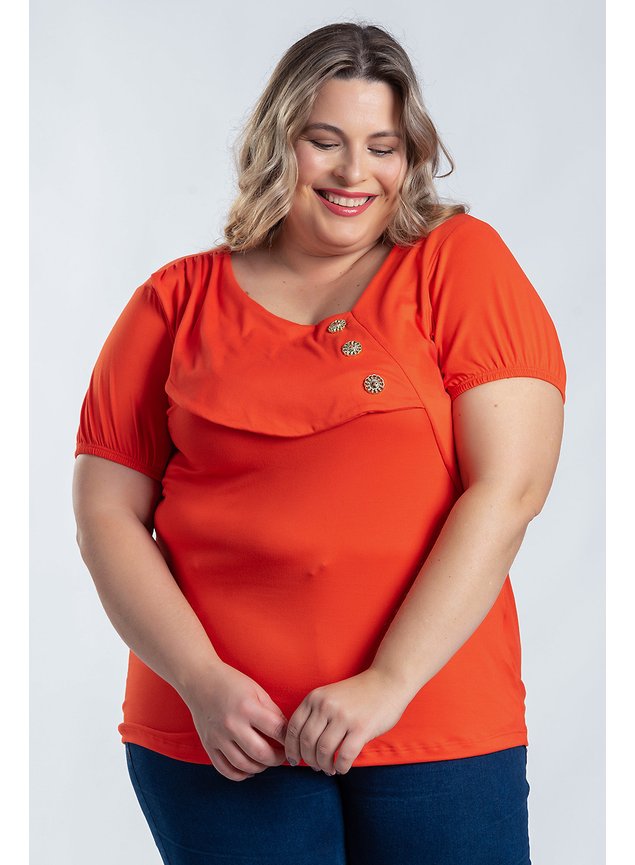 2937 2978 blusa feminina plus size malha suede detalhe decote botao dourado blusa preta blusa laranja blusa verde 12