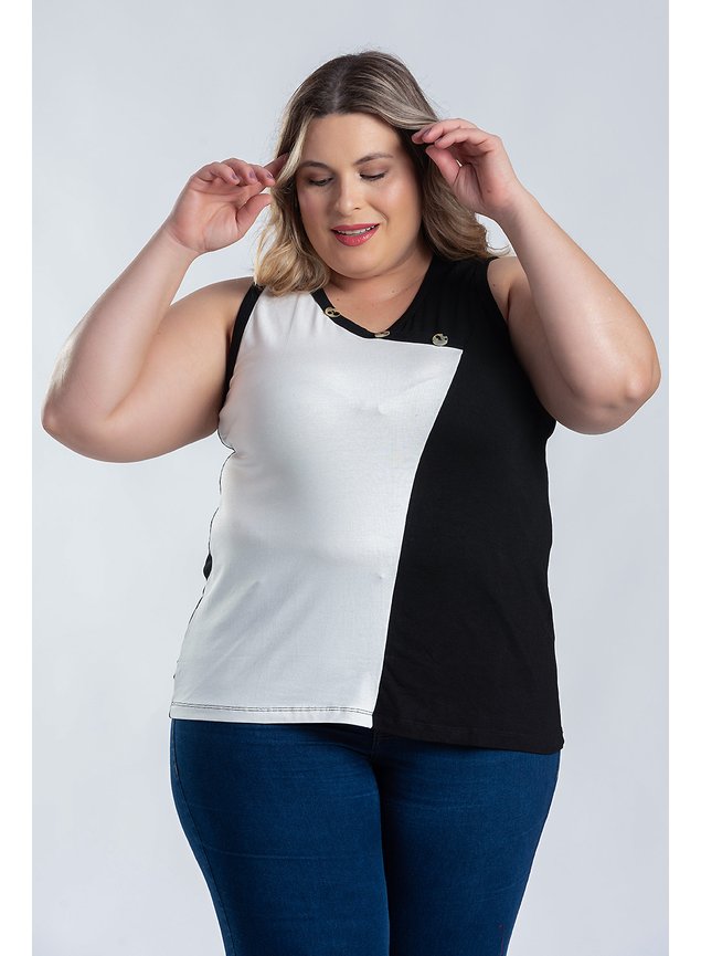 2968 regata feminina plus size detalhe contrastante botao decote regata viscolycra regata viscolicra regata extra grande 9