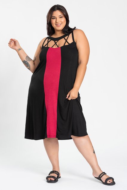 2945 vestido duas cores contratante viscose 14