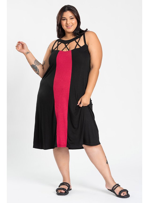 2945 vestido duas cores contratante viscose 14