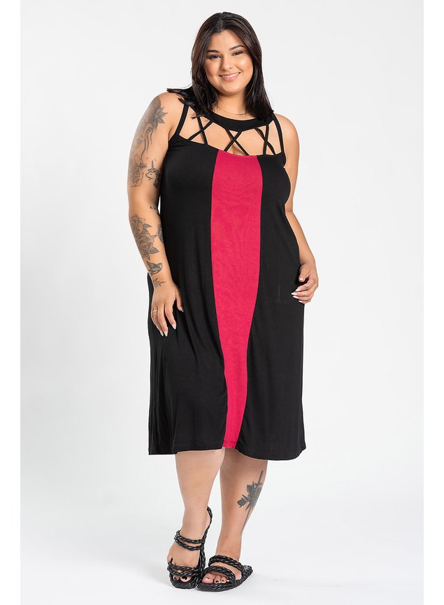 2945 vestido duas cores contratante viscose 16