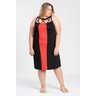 3003 vestido longo feminino plus size malha viscose detalhe faixa contrastante duas cores contratante viscose 7