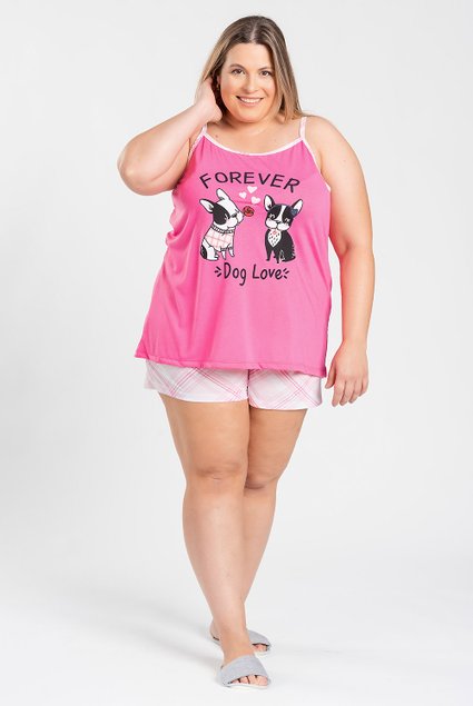 10206 conjunto pijama femino plus size malha pv com alcinha e short peca com boa elasticidade e macio para dormir 1