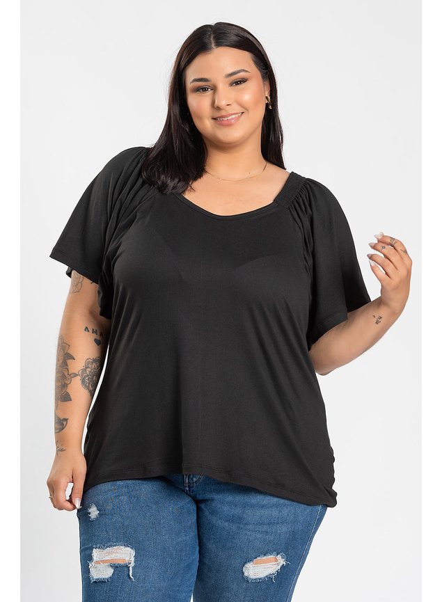 3009 blusa feminina plus size elaborada em malha suedy com detalhe maravilhoso elastico na manga 1