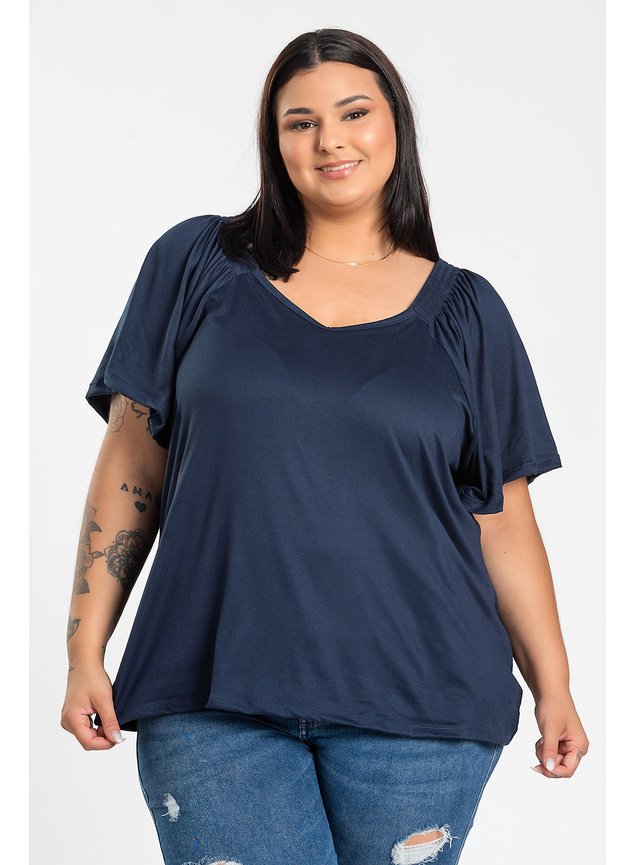 3009 blusa feminina plus size elaborada em malha suedy com detalhe maravilhoso elastico na manga 9
