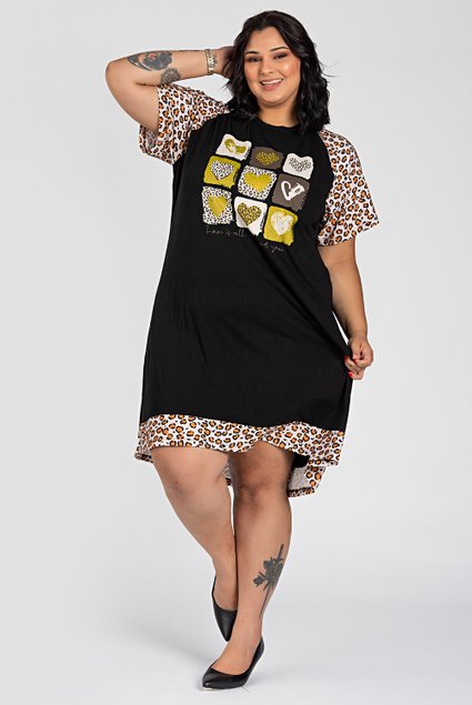 2974 vestido viscolyra com onca vestido estampado coracao vestido visco com manga de onca 3