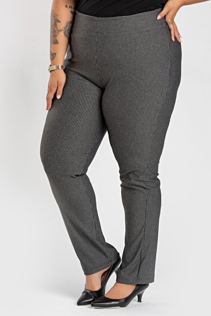 3072 calca plus size feminina xadrez malha jacquard calca xadrez feminina plussize confortavel calca dia a dia plus size fem 1