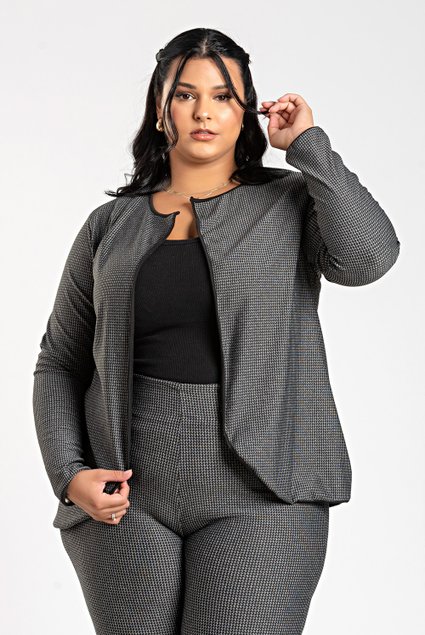 3073 blazer feminino plus size sem botao contraste blazer plussize feminino confortavel casaco feminino plus size detalhe contra 3