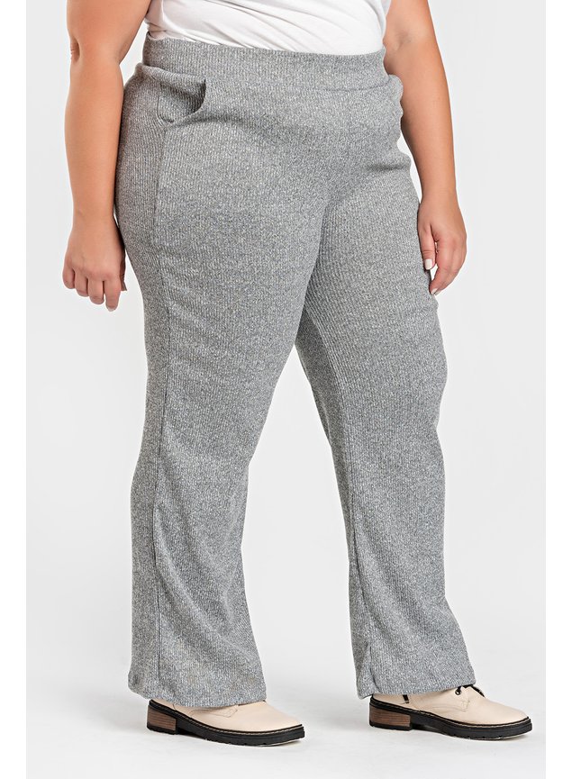 3081 calca pantalona plus size feminina com bolsos na lateral confortavel malha tricot calca pantalona plussize com cos alto bols 4