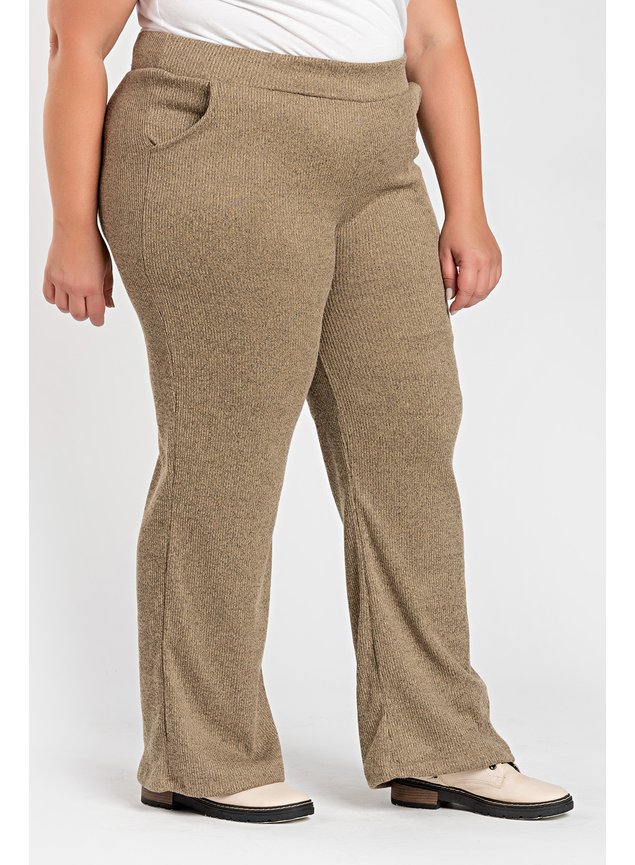 3081 calca pantalona plus size feminina com bolsos na lateral confortavel malha tricot calca pantalona plussize com cos alto bols 8