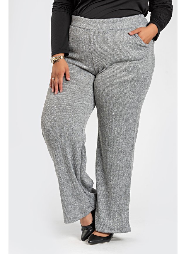 3082 calca pantalona plus size feminina com bolsos na lateral confortavel malha tricot calca pantalona plussize com cos alto bols 6