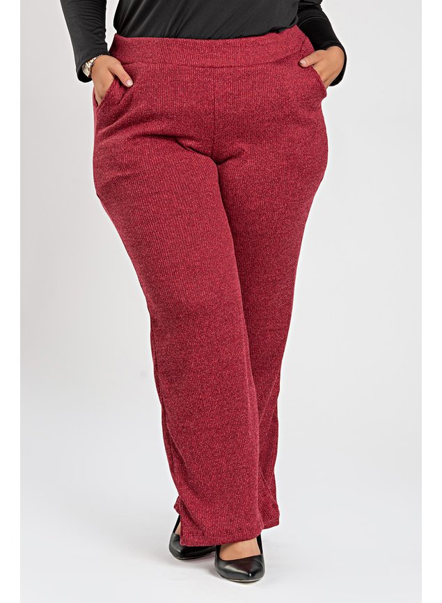 3082 calca pantalona plus size feminina com bolsos na lateral confortavel malha tricot calca pantalona plussize com cos alto bols 9
