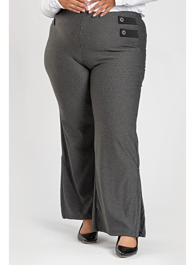3070 calca feminina plus size com fenda na lateral calca xadrez plussize femina malha jacquard calca alta plus size feminina co 3