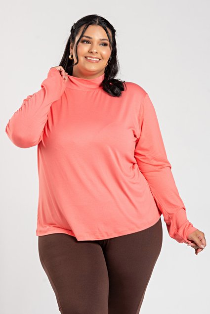 2889 blusa gola alta visco lycra feminina plus size blusa manga longa feminina plussize viscolycra blusa manga longa viscose pl 3