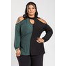 3078 blusa feminina plus size mangas morcegos bicolor blusa manga longa feminina plussize detalhe vazado blusinha manga longa fem